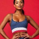 Beach Riot NEW  Eva Cropped Tank Bikini Top Polka Dot Red White Blue Size Small Photo 0