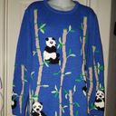 Quacker Factory  Blue Panda Sweater Size Large Photo 0