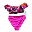 Trina Turk NWT  FAN FAIRE OFF THE SHOULDER RUFFLE BANDEAU SWIM TOP & Bottom Set Photo 4