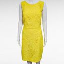 Rsvp  By Talbots Yellow Leaf Lace Sleeveless Sheath Dress Size 8 Photo 1