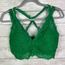 Aerie  Eyelash Lace Padded Bralette Green Size XL Photo 2