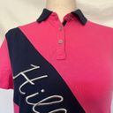 Tommy Hilfiger  Colorblock Womens Polo Top Size XS Spellout Short Sleeve Bias Photo 1