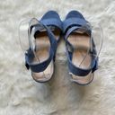 Apt. 9  Blue Suede Platform Open Toe Heels Women's 9M Photo 4