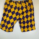 Bermuda Loudmouth LSU Tigers Argyle Women’s  Golf Shorts Sz 10 Purple Yellow Gold Photo 3