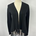 Michael Kors  Fringe Cardigan Black XS Open Front Photo 1