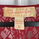 Oscar de la Renta  Red Vintage Lace Satin Nightgown XL Photo 6