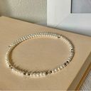 American Vintage Vintage “Dzia” Freshwater Pearl Wire Choker 15” Rhinestone Crystal Minimal White Photo 2