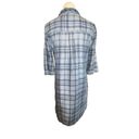 Beach Lunch Lounge Womens Blue Plaid Denim Chambray Roll Tab Sleeves Dress Sz XS Photo 2