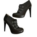 L.A.M.B. Gwen Stefani King Triple Buckle Bootie Olive Gray Platform Heels Size 8.5 Photo 0