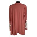 Zenana Premium  Deep Coral Long Sleeve Open Front Cardigan Sweater Size L Photo 1