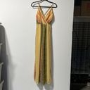 Beach Club Lulu’s Yellow  Striped Wide Leg Jumpsuit Size Small Photo 1