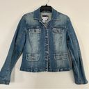 Live a Little  Denim Jean Jacket Casual Spring Embroidered Beaded Medium Photo 0