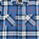 Quiksilver Vintage  Blue Plaid Long Sleeve Flannel Photo 5