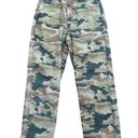 Free People We The Free Women's Green Camo Straight Jeans Size 26 Photo 0