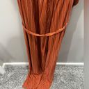 Torrid  Women 4 4X Plus Orange Rust Stripe Challis Wide Leg Jumpsuit Tie Waist Photo 9