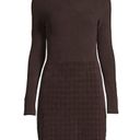 Rebecca Taylor NWT  Long Sleeve Knee Length Textured Velvet Dress Chocolate sz L Photo 3