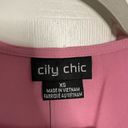 City Chic  Blouse Faux Wrap Frill Top in Rose Pink Size 14 NWT Photo 4