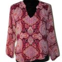 Krass&co NY& Heart Hues Paisley Sheer Blouse Xs Photo 0