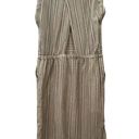 prAna NWT  Grey Stripe Sleeveless V Neck Open Back Midi Ecotropics Dress size XS Photo 2