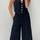 ZARA High Rise Wide Leg Black Trouser Pants Photo 0