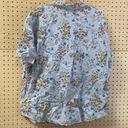 Vintage Blue Floral 90s collared button down short sleeve shirt y2k Photo 4