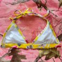 y2k yellow floral triangle bikini top Photo 1