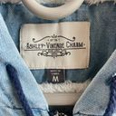 Ashley-Vintage Charm  Sherpa Hooded Denim Jacket Photo 2