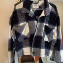 Ashley Outerwear Cropped Plaid Flannel Jacket Photo 1