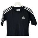 Adidas  Black with White Stripe Short Sleeve Athletic T-Shirt Dress Womens Small Photo 3