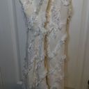 Rebecca Taylor Bias Fringe cream v-neck crisscross straps maxi dress Cream Photo 11