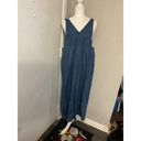 Forever 21  Denim V-Neck Adjustable Wideleg Jumpsuit Size S Photo 12