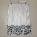 Pendleton  100% Cotton White Embroidered Pleated Skirt Photo 0