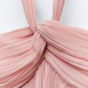 ZARA Pink Pleated Knot Top Photo 2