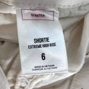 EXPRESS  Shortie Extreme High Rise with Tie Belt Paper Bag Shorts Cream Size 6 Photo 6