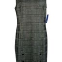 Apt. 9  Medium Sheath Dress Plaid Sleeveless Mock Neck Rear Zip Stretch Multi New Photo 0