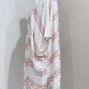 Rebellion  Again Cream Pink Striped Beach Swim Kimono Cover Up Cardigan Size M Photo 2