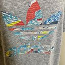 Adidas Trefoil Original T-Shirt Dress LARGE Heather Gray Crewneck Short Sleeve Photo 2