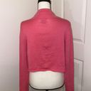 Old Navy Y2K Neon Pink Long Sleeve Mock Ribbed Cropped Sweater Size Medium Photo 2