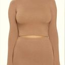 Naked Wardrobe  Turtleneck Crop Top in‎ Coco NWOT Photo 0