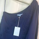 Hill House  Navy The  Mila Dress Eyelet One shoulder Dress Large Photo 11