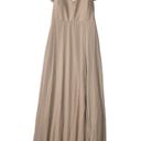 Birdy Grey Size XL Devin Chiffon Convertible Gown Taupe Prom Bridesmaid NEW FLAW Photo 0