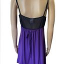 In Bloom  Y2K Purple Black Goth Witchy Romantic Lace Lingerie Mini Slip Dress Photo 4