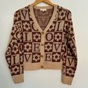 Ultra Flirt  LOVE Button down Cardigan Tan Size Small Photo 0