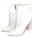 Boohoo White Tall Ankle Boots Photo 2