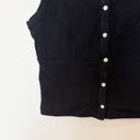 Madewell  Womens Top Split-Crewneck Cardigan Tank Button Front Black Size S Photo 5