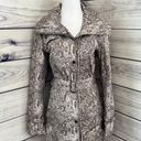 Platinum Utex Snakeskin Print Trench Rain Coat Tan Size M Photo 0