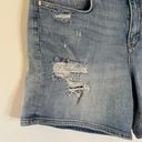 Pilcro Anthropologie Hyphen Distressed Denim Roll Up Bermuda Shorts Light Wash Photo 2