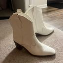 White Cowgirl Booties Size 8 Photo 1