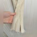 ZARA  Ivory Jeans Size 6 Slit Leg Raw Hem Long Length Photo 4