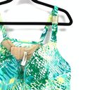 Cacique Swim By  Tankini Top Women's Size 44DD Abstract Print Blue Green Photo 2